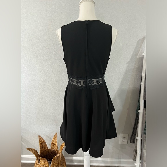 B Darlin Black Ruffle Dress with Lace Waistband - Picture 4 of 10